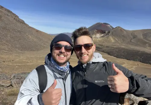 Tom and Jordan on the Tongariro Alpine Crossing